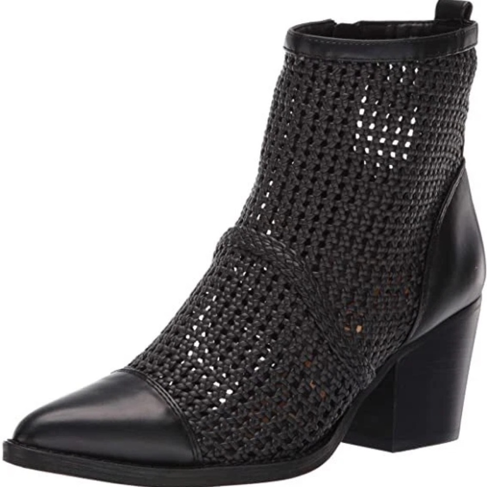 Sam Edelman Black Woven Ankle Boots